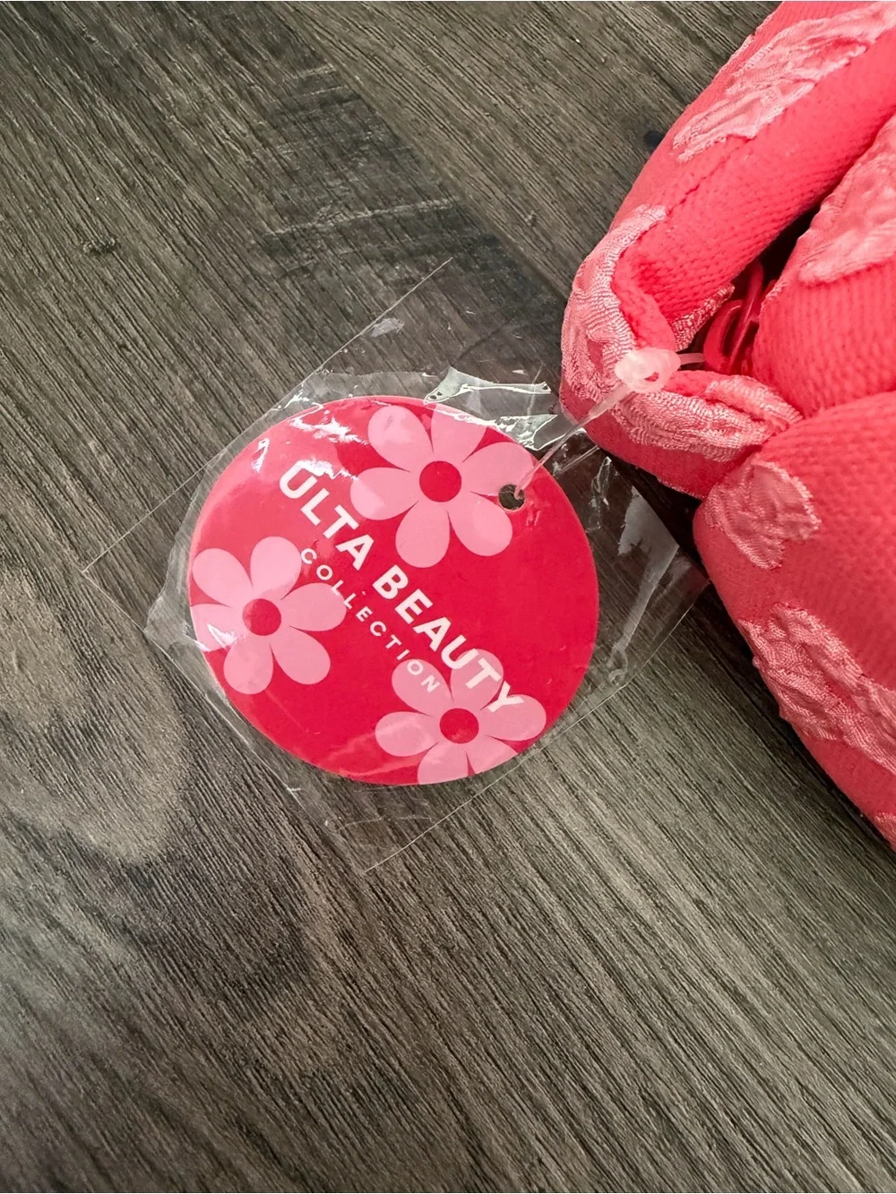 Ulta Beauty Pink Floral Embroidered Cosmetic Pouch